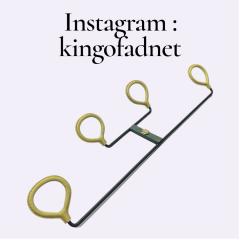 Jacques Adnet 1950s Stitched leather coat rack designed by Jacques Adnet - 4694725