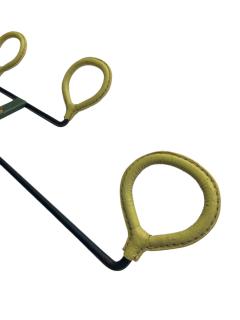 Jacques Adnet 1950s Stitched leather coat rack designed by Jacques Adnet - 4694731