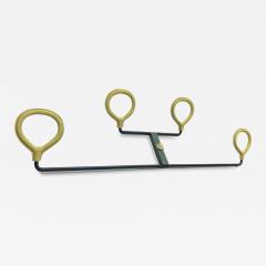 Jacques Adnet 1950s Stitched leather coat rack designed by Jacques Adnet - 4694842