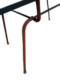 Jacques Adnet 1950s Stitched leather cocktail table by Jacques Adnet - 4694839