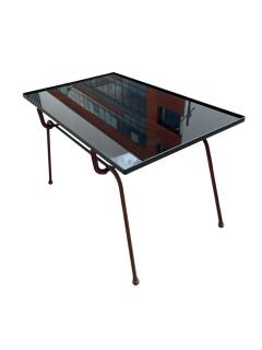 Jacques Adnet 1950s Stitched leather cocktail table by Jacques Adnet - 4694840