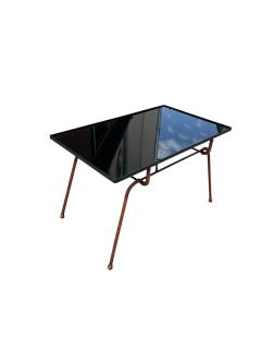 Jacques Adnet 1950s Stitched leather cocktail table by Jacques Adnet - 4694886