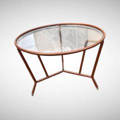 Jacques Adnet 1950s Stitched leather cocktail table by Jacques Adnet - 4694890