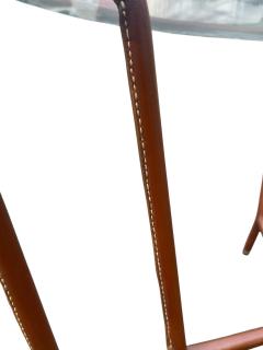 Jacques Adnet 1950s Stitched leather cocktail table by Jacques Adnet - 4694896