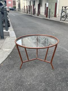 Jacques Adnet 1950s Stitched leather cocktail table by Jacques Adnet - 4694899