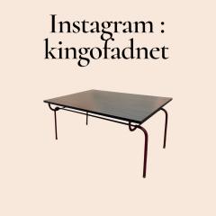 Jacques Adnet 1950s Stitched leather coffee table by Jacques Adnet - 4771670