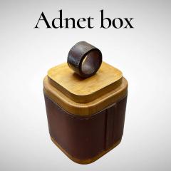 Jacques Adnet 1950s Stitched leather decorative box by Jacques Adnet - 4363180