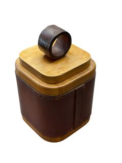 Jacques Adnet 1950s Stitched leather decorative box by Jacques Adnet - 4363182