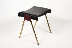 Jacques Adnet 1950s Stitched leather desk and stools By Jacques Adnet - 3025513