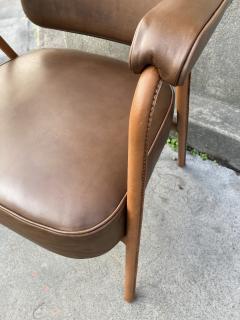 Jacques Adnet 1950s Stitched leather desk armchair by Jacques Adnet - 3921998