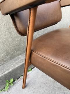 Jacques Adnet 1950s Stitched leather desk armchair by Jacques Adnet - 3921999