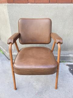 Jacques Adnet 1950s Stitched leather desk armchair by Jacques Adnet - 3922001