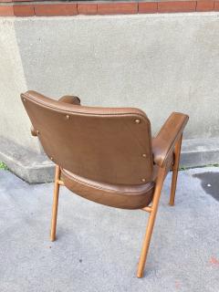 Jacques Adnet 1950s Stitched leather desk armchair by Jacques Adnet - 3922005