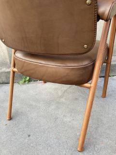 Jacques Adnet 1950s Stitched leather desk armchair by Jacques Adnet - 3922007