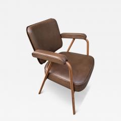 Jacques Adnet 1950s Stitched leather desk armchair by Jacques Adnet - 3925651