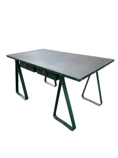 Jacques Adnet 1950s Stitched leather desk by Jacques Adnet - 4362914