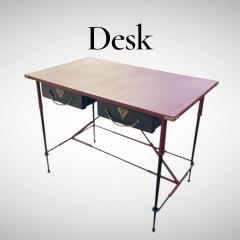 Jacques Adnet 1950s Stitched leather desk by Jacques Adnet - 4534377