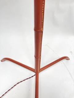 Jacques Adnet 1950s Stitched leather floor lamp by Jacques Adnet - 3246661