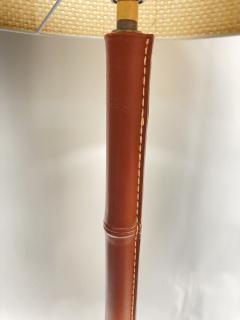 Jacques Adnet 1950s Stitched leather floor lamp by Jacques Adnet - 3246663