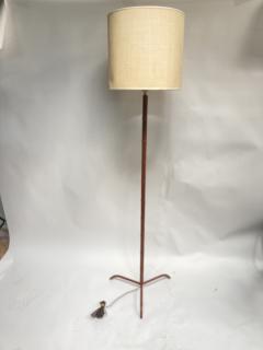 Jacques Adnet 1950s Stitched leather floor lamp by Jacques Adnet - 3246664