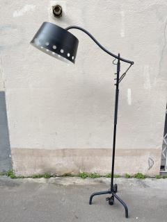 Jacques Adnet 1950s Stitched leather floor lamp by Jacques Adnet - 3987865