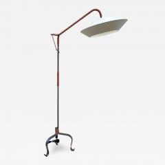 Jacques Adnet 1950s Stitched leather floor lamp by Jacques Adnet - 4121244