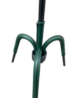 Jacques Adnet 1950s Stitched leather floor lamp by Jacques Adnet - 4372559