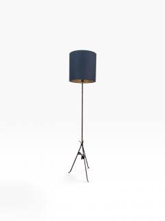 Jacques Adnet 1950s Stitched leather floor lamp by Jacques Adnet - 4799358