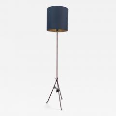 Jacques Adnet 1950s Stitched leather floor lamp by Jacques Adnet - 4799359