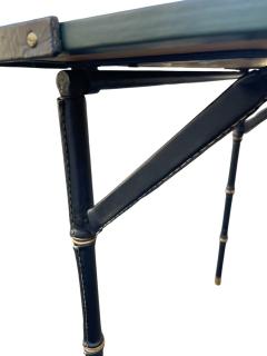 Jacques Adnet 1950s Stitched leather game table by JACQUES ADNET - 4704224