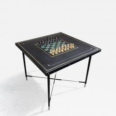 Jacques Adnet 1950s Stitched leather game table by Jacques Adnet - 3673454