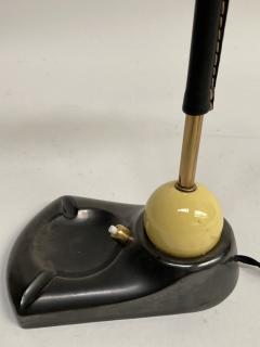 Jacques Adnet 1950s Stitched leather lamp by Jacques Adnet - 2466097