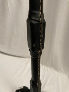 Jacques Adnet 1950s Stitched leather lamp by Jacques Adnet - 3648181