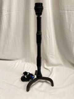 Jacques Adnet 1950s Stitched leather lamp by Jacques Adnet - 3648186