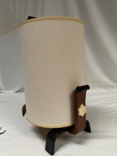 Jacques Adnet 1950s Stitched leather lamp by Jacques Adnet - 3881700