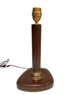 Jacques Adnet 1950s Stitched leather lamp in the style of Jacques Adnet - 4123139