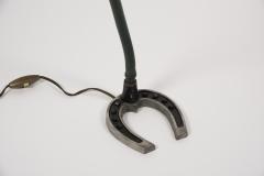 Jacques Adnet 1950s Stitched leather lamp with shoe horse base by Jacques Adnet - 2428965