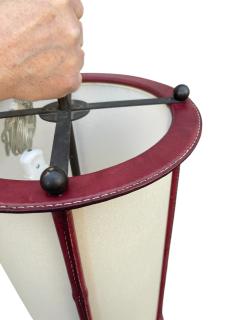 Jacques Adnet 1950s Stitched leather lantern by Jacques Adnet - 4118630