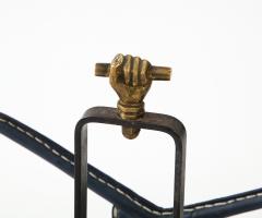 Jacques Adnet 1950s Stitched leather magazine rack by Jacques Adnet - 2900744