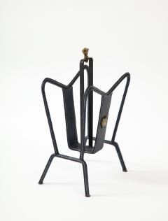 Jacques Adnet 1950s Stitched leather magazine rack by Jacques Adnet - 2900754