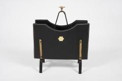 Jacques Adnet 1950s Stitched leather magazine rack by Jacques Adnet - 3025657