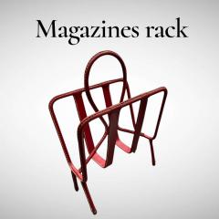 Jacques Adnet 1950s Stitched leather magazine rack by Jacques Adnet - 4471496
