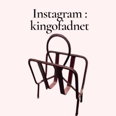 Jacques Adnet 1950s Stitched leather magazine rack by Jacques Adnet - 4589004