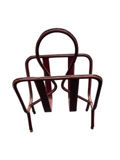 Jacques Adnet 1950s Stitched leather magazine rack by Jacques Adnet - 4589011