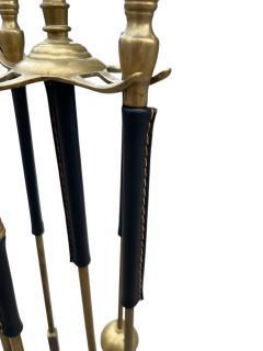 Jacques Adnet 1950s Stitched leather mantles by Jacques Adnet - 4397659