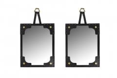 Jacques Adnet 1950s Stitched leather mirror by Jacques Adnet - 2948162