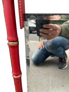 Jacques Adnet 1950s Stitched leather mirror by Jacques Adnet - 4363073