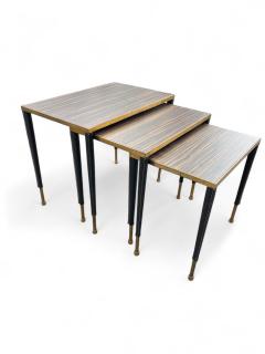 Jacques Adnet 1950s Stitched leather nesting tables by Jacques Adnet - 4123220