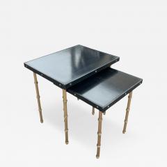 Jacques Adnet 1950s Stitched leather nesting tables by Jacques Adnet - 4399002