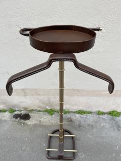 Jacques Adnet 1950s Stitched leather night stand by Jacques Adnet - 3985414